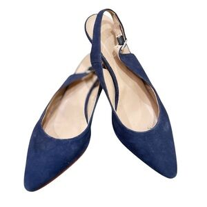 Vanilla Moon Navy Blue suede Slingback 2 inch Heels size Eu 39/8